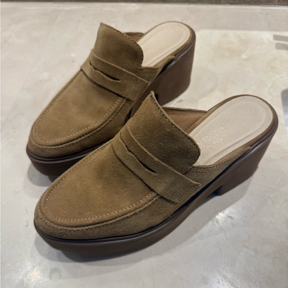 Brown Suede Platform Mules - image 1